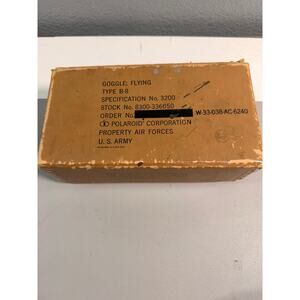 Vintage WWII US ARMY AIR FORCES TYPE B-8 FLYING GOGGLES BOXED Polaroid Corp